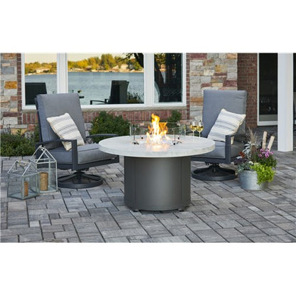 Outdoor Greatroom White Onyx Chat High Fire Pit Table