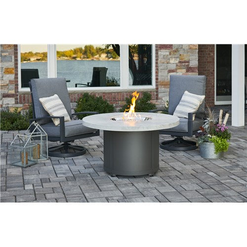 Outdoor Greatroom White Onyx Chat High Fire Pit Table