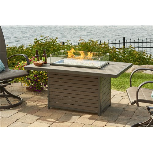 Outdoor Greatroom Brooks Rectangular Gas Fire Pit Table